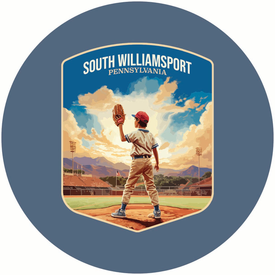 South Williamsport Pennsylvania Baseball Pitcher Design Souvenir Coaster Paper 4 Pack Image 1