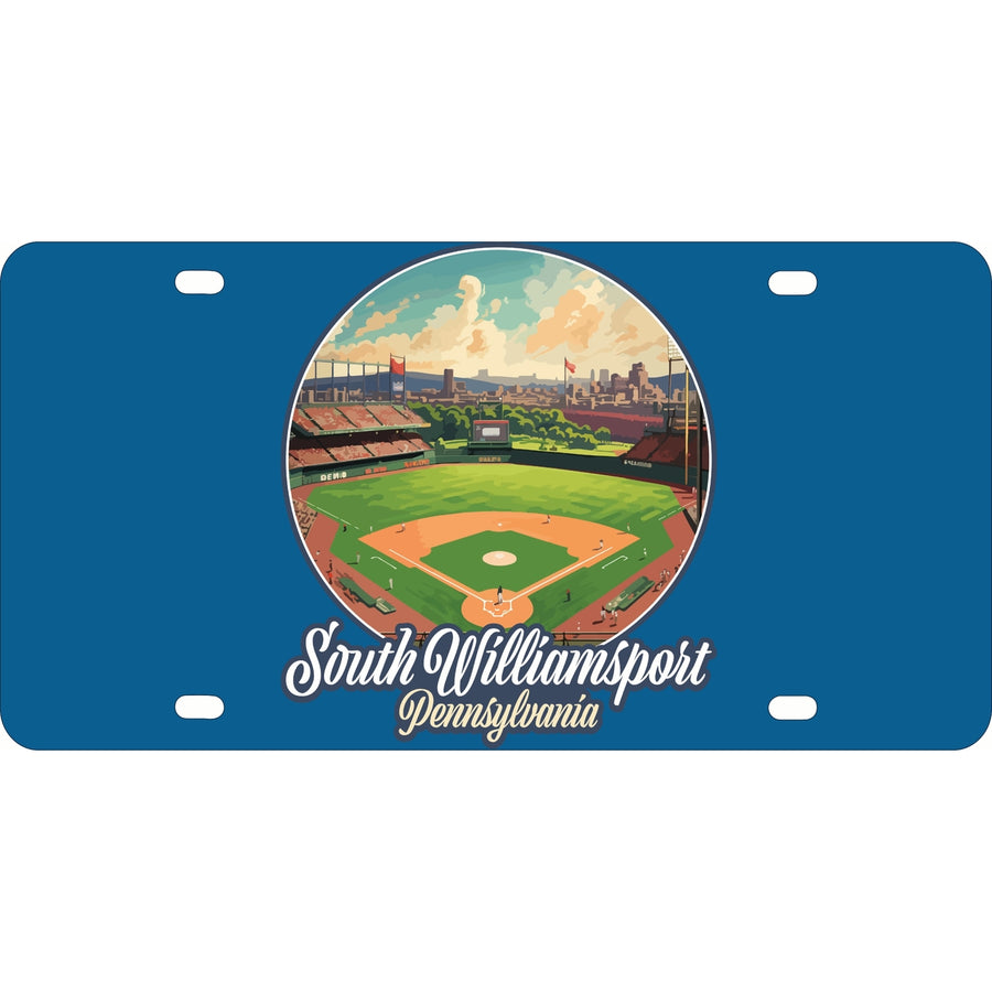 South Williamsport Pennsylvania Baseball Diamond Design Souvenir Metal License Plate Image 1