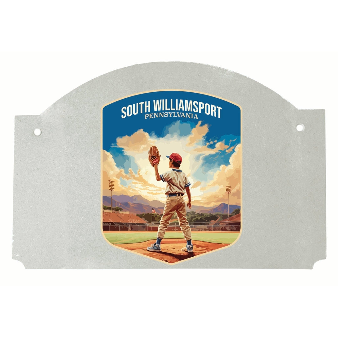 South Williamsport Pennsylvania Baseball Pitcher Design Souvenir Wood sign flat with string Image 1