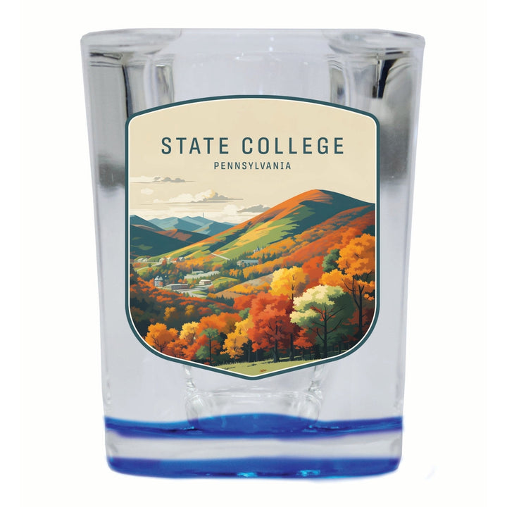 State College Pennsylvania Autumn Mountains Design Souvenir 2 Ounce Shot Glass Square Image 2