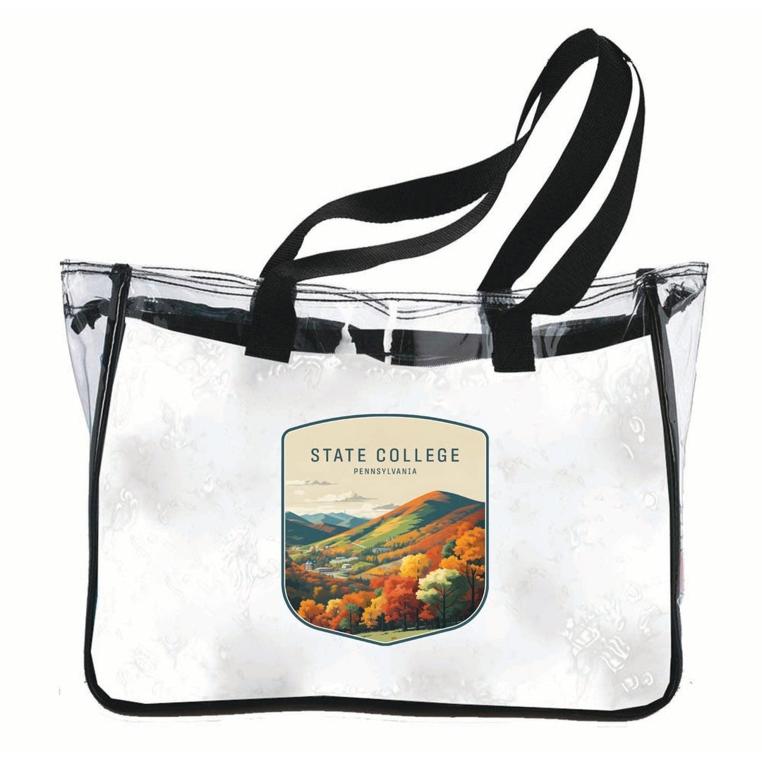 State College Pennsylvania Autumn Mountains Design Souvenir Clear Tote Bag Image 1