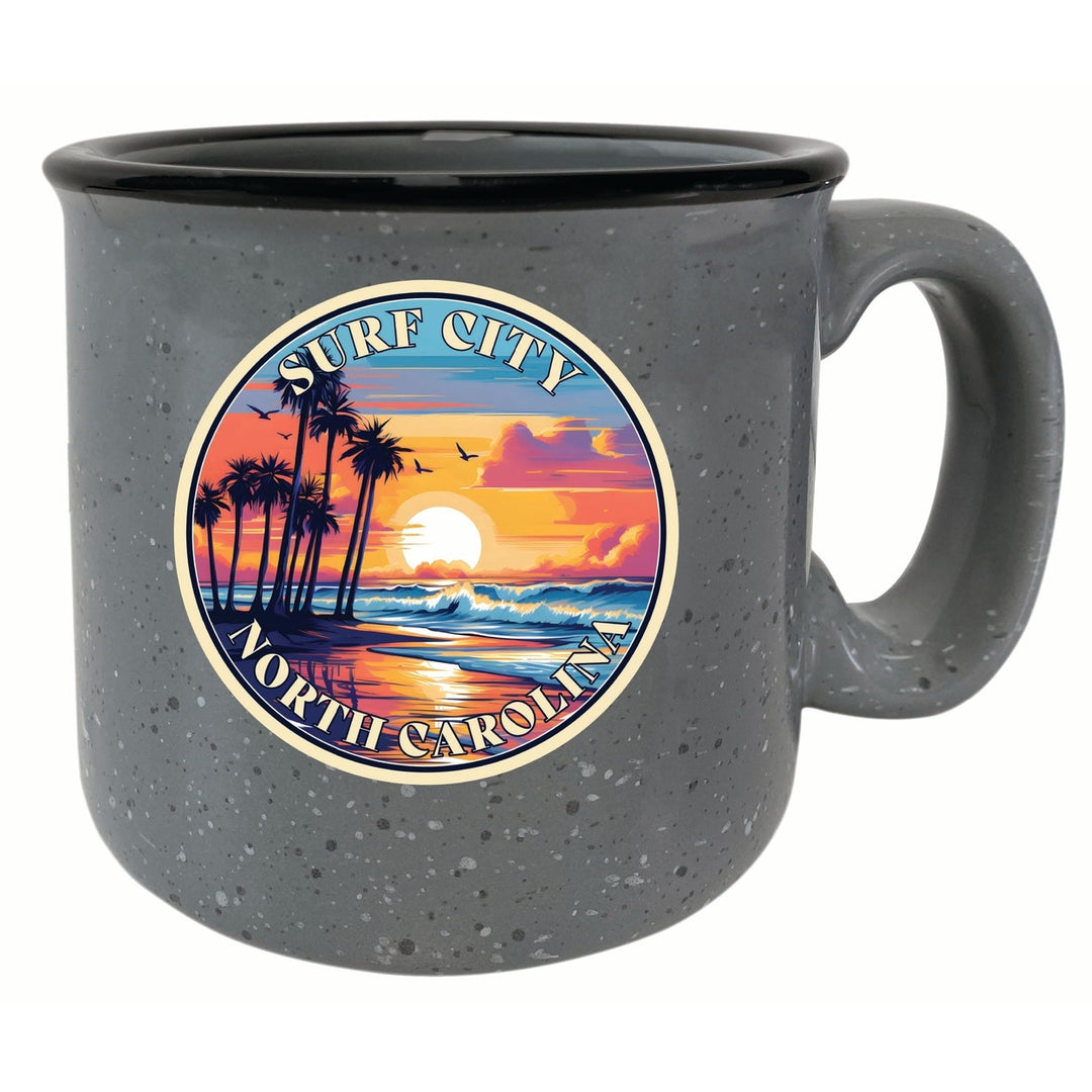 Surf City North Carolina Palm Sunset Design Souvenir 16 oz Ceramic camping mug Image 2