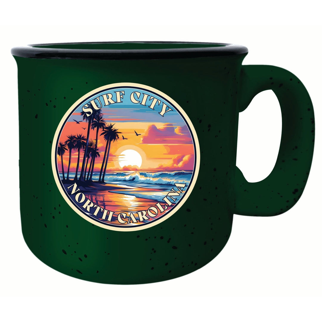 Surf City North Carolina Palm Sunset Design Souvenir 16 oz Ceramic camping mug Image 3