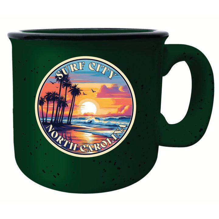 Surf City North Carolina Palm Sunset Design Souvenir 16 oz Ceramic camping mug Image 1