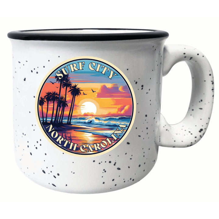 Surf City North Carolina Palm Sunset Design Souvenir 16 oz Ceramic camping mug Image 4