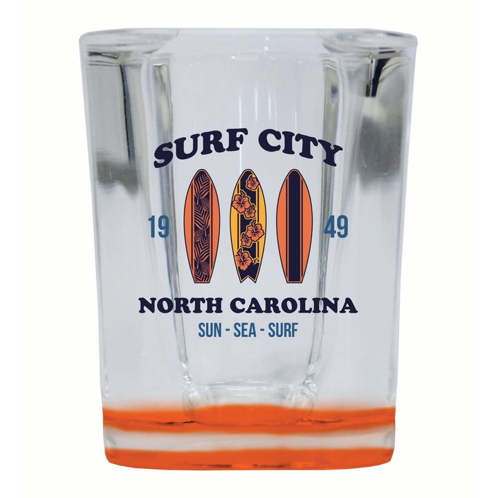 Surf City North Carolina Sun Sea Surf Design Souvenir 2 Ounce Shot Glass Square Image 4