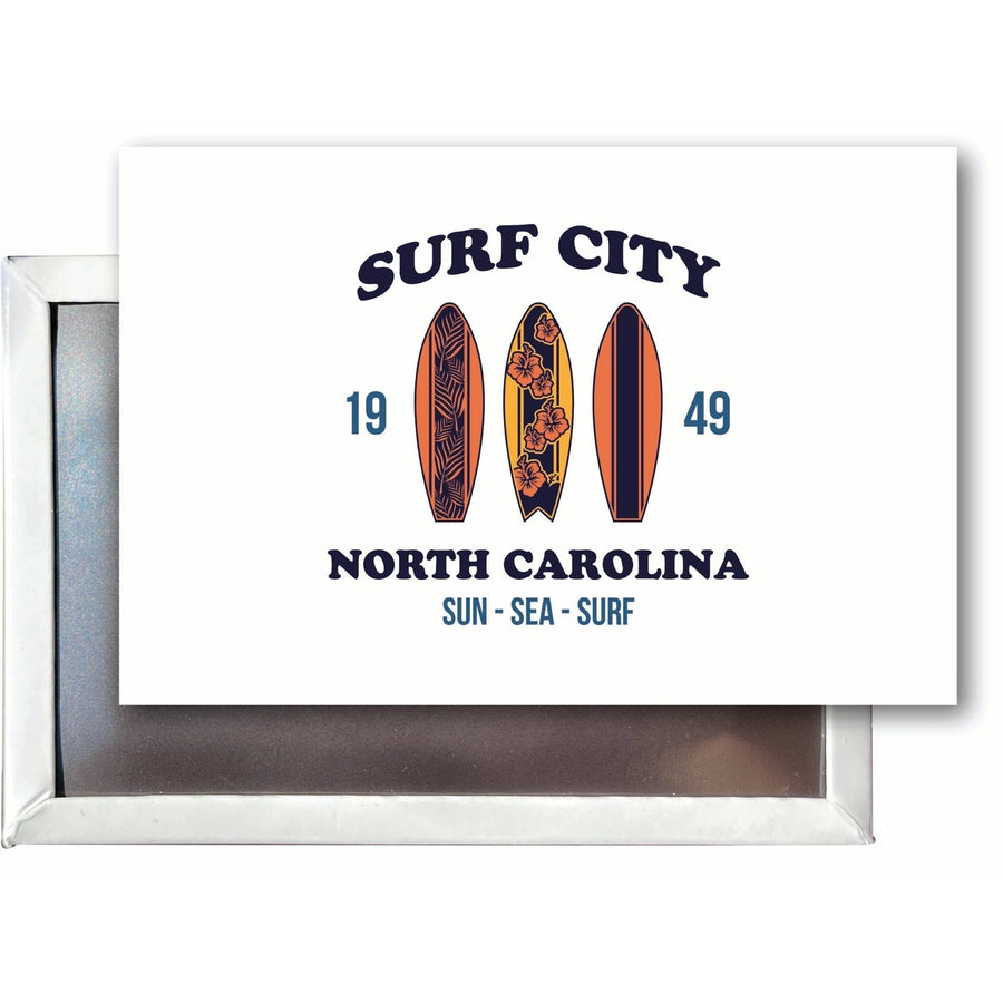 Surf City North Carolina Sun Sea Surf Design Souvenir 2x3-Inch Fridge Magnet Image 1