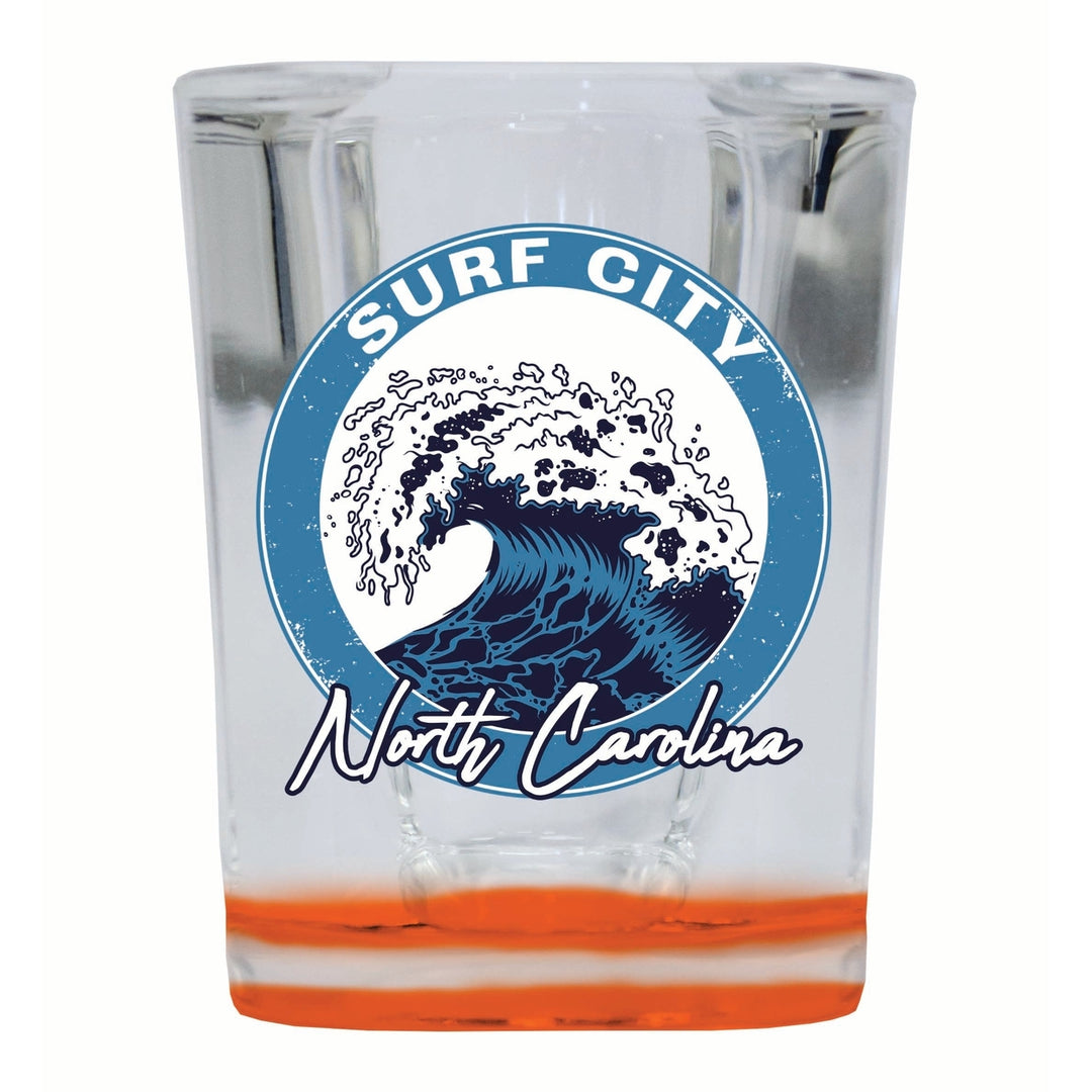 Surf City North Carolina Wave Design Souvenir 2 Ounce Shot Glass Square Image 4