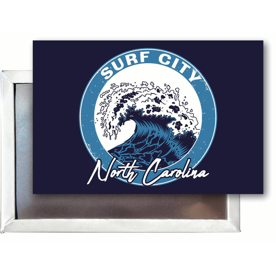 Surf City North Carolina Wave Design Souvenir Refrigerator Magnet 2.5"X3.5" Image 1