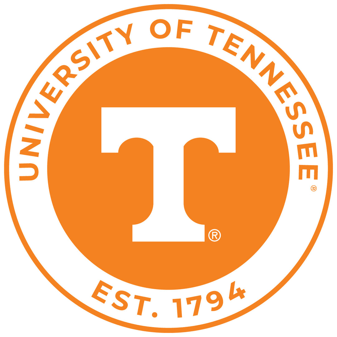 Tennessee Knoxville Volunteers Round Vinyl Decal Sticker Officially Licensed Collegiate Product Image 1