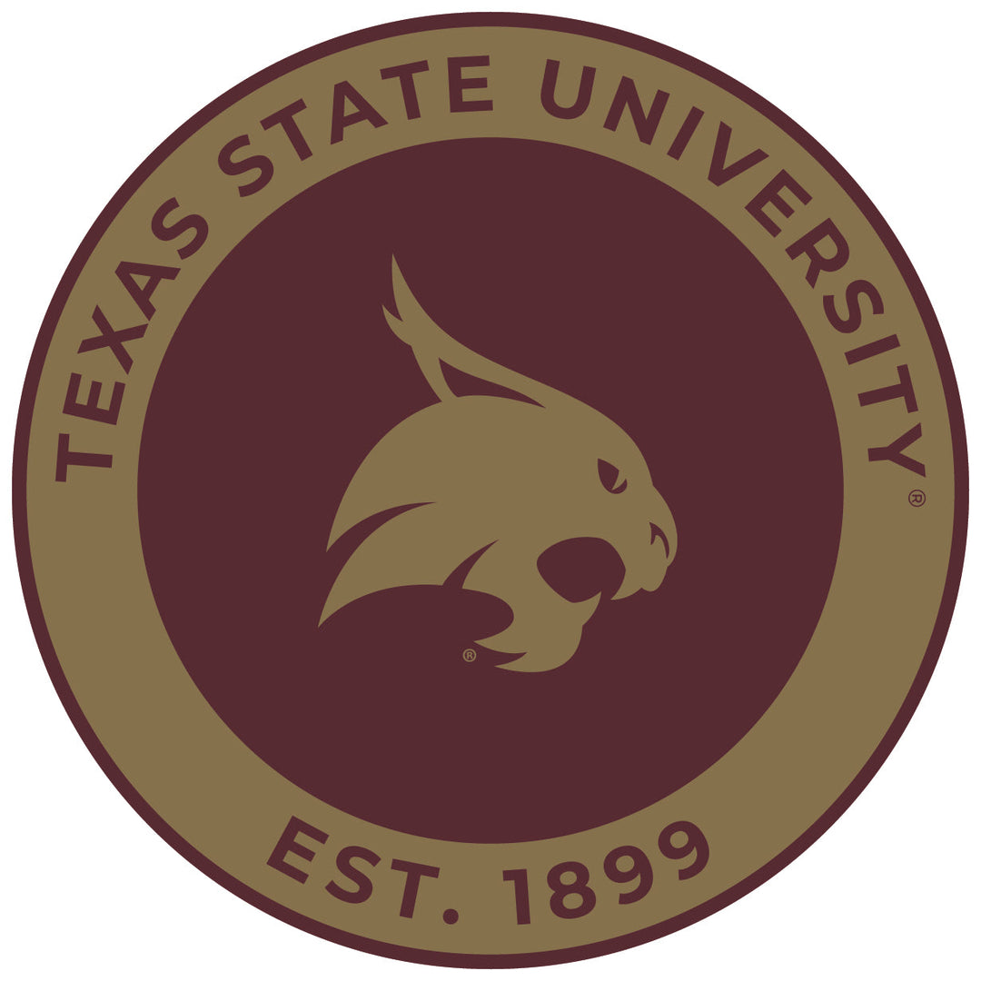 Texas State Bobcats Round Vinyl Decal Sticker Officially Licensed Collegiate Product Image 1