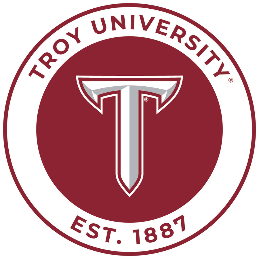 Troy University Round Vinyl Decal Sticker Officially Licensed Collegiate Product Image 1