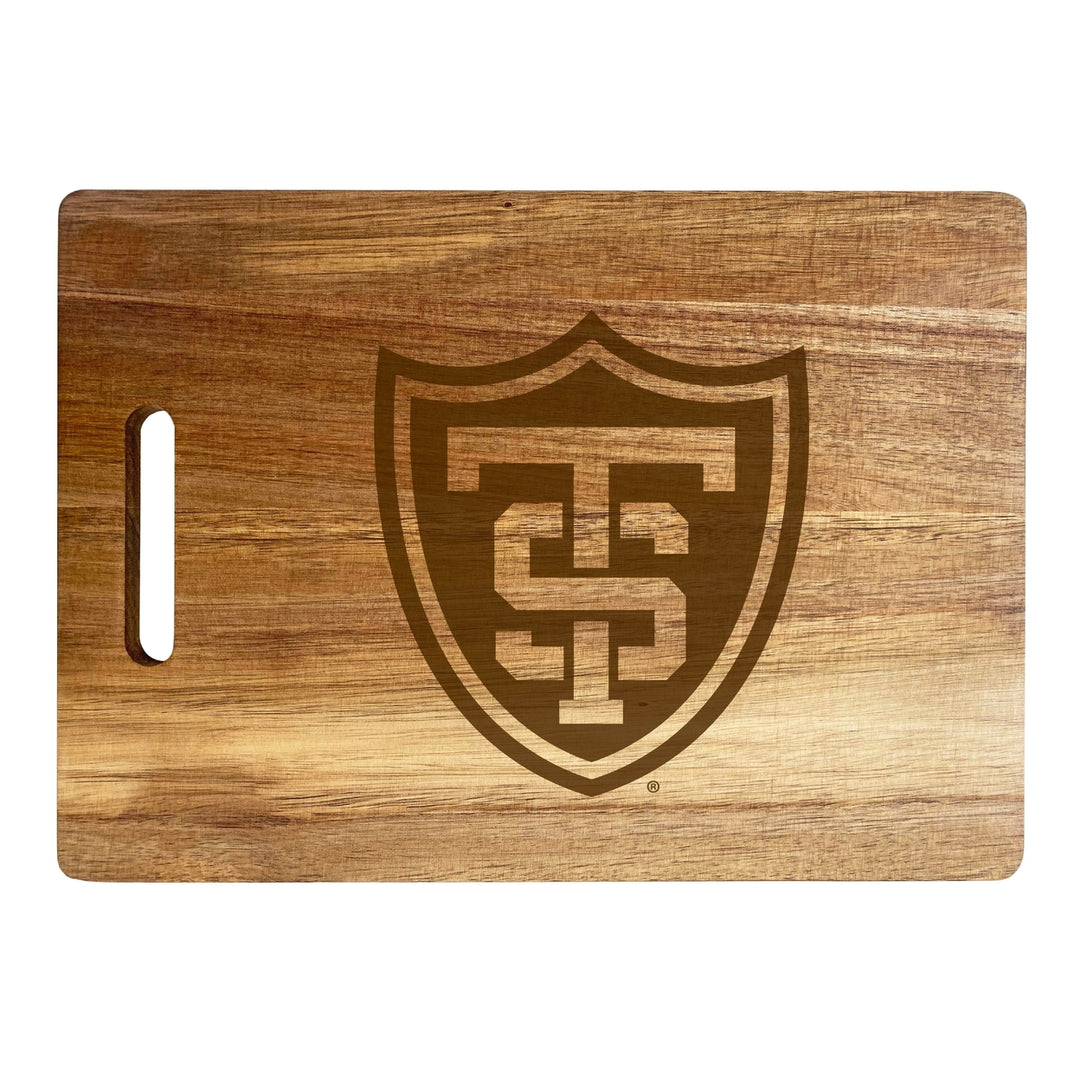 University of St. Thomas Engraved Wooden Cutting Board 10" x 14" Acacia Wood Officially Licensed Collegiate Product Image 1