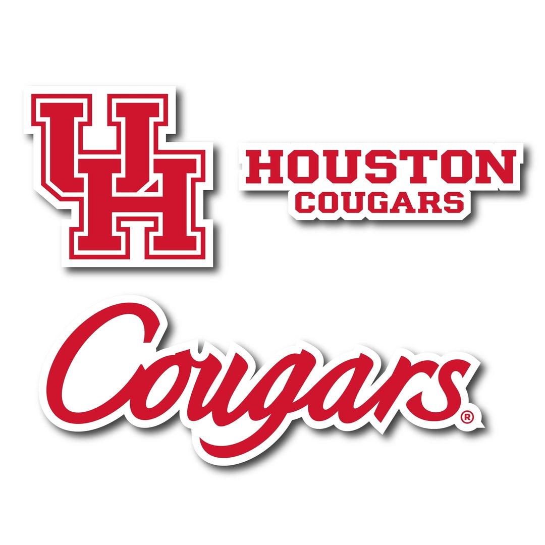 University of Houston Vinyl Decal Sticker 3 Pack 4-Inch Each Officially Licensed Collegiate Product Image 1