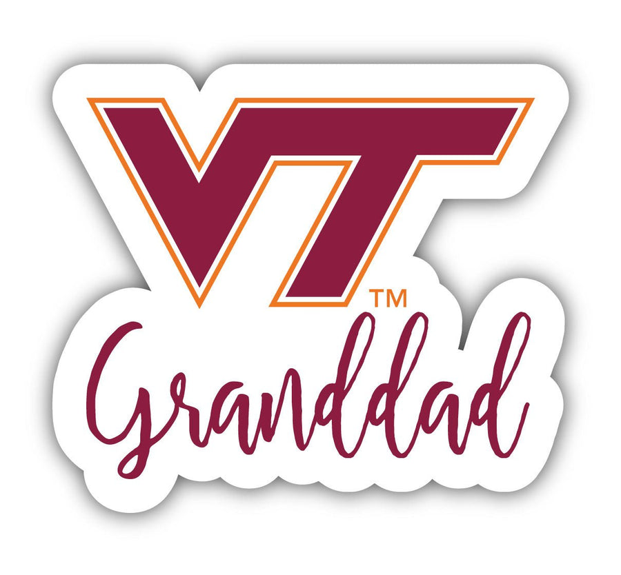 Virginia Tech Hokies 4-Inch Proud Granddad Granny Parents NCAA - Durable School Spirit Vinyl Decal Perfect Gift Image 1