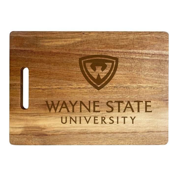 Wayne State Engraved Wooden Cutting Board 10" x 14" Acacia Wood Officially Licensed Collegiate Product Image 1