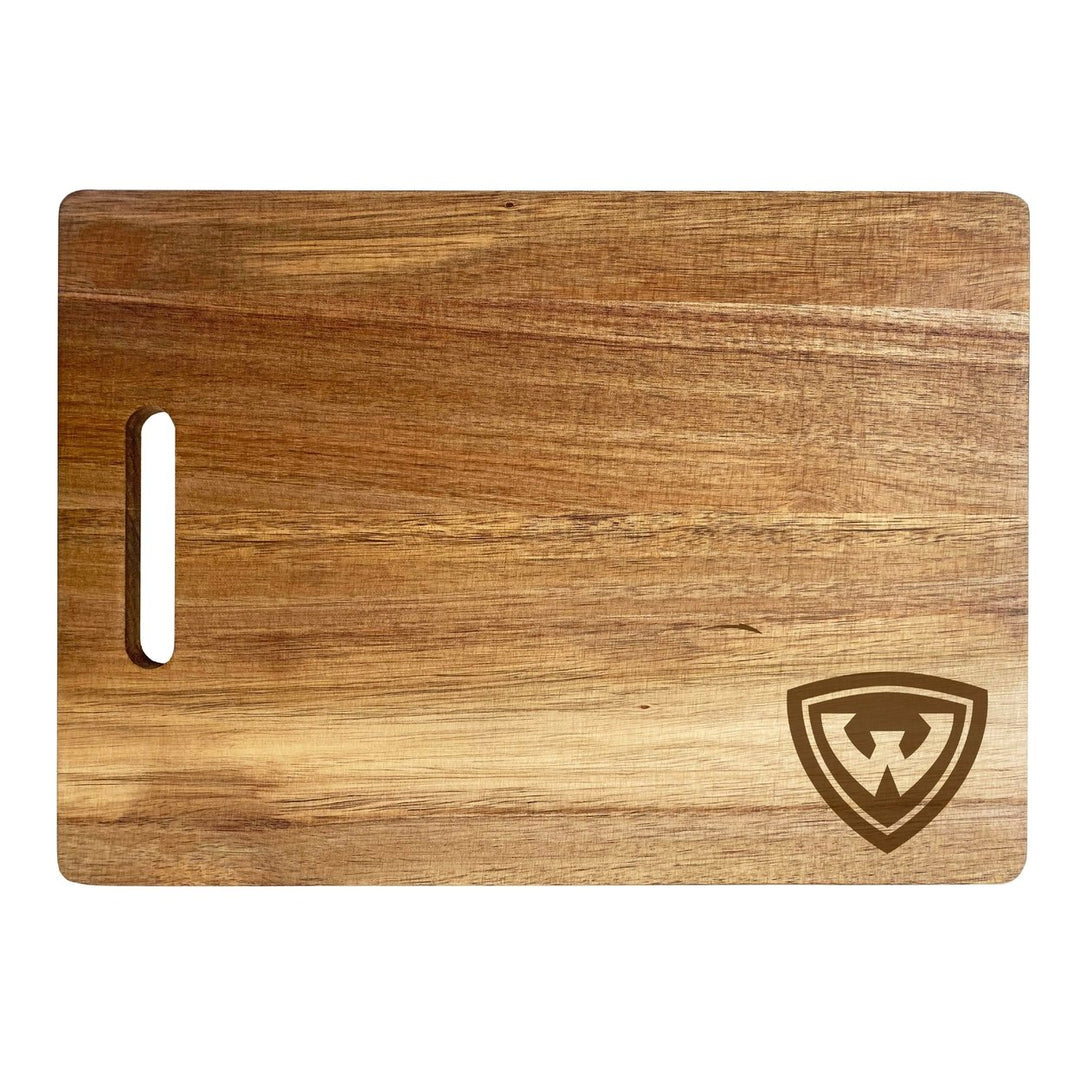 Wayne State Engraved Wooden Cutting Board 10" x 14" Acacia Wood Officially Licensed Collegiate Product Image 2