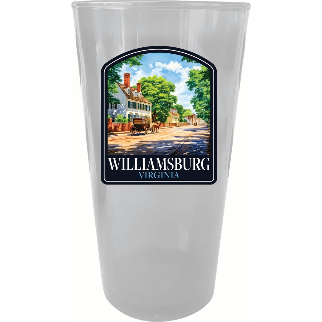 Williamsburg Virginia Colonial Street Design Souvenir Plastic 16 oz pint Image 2