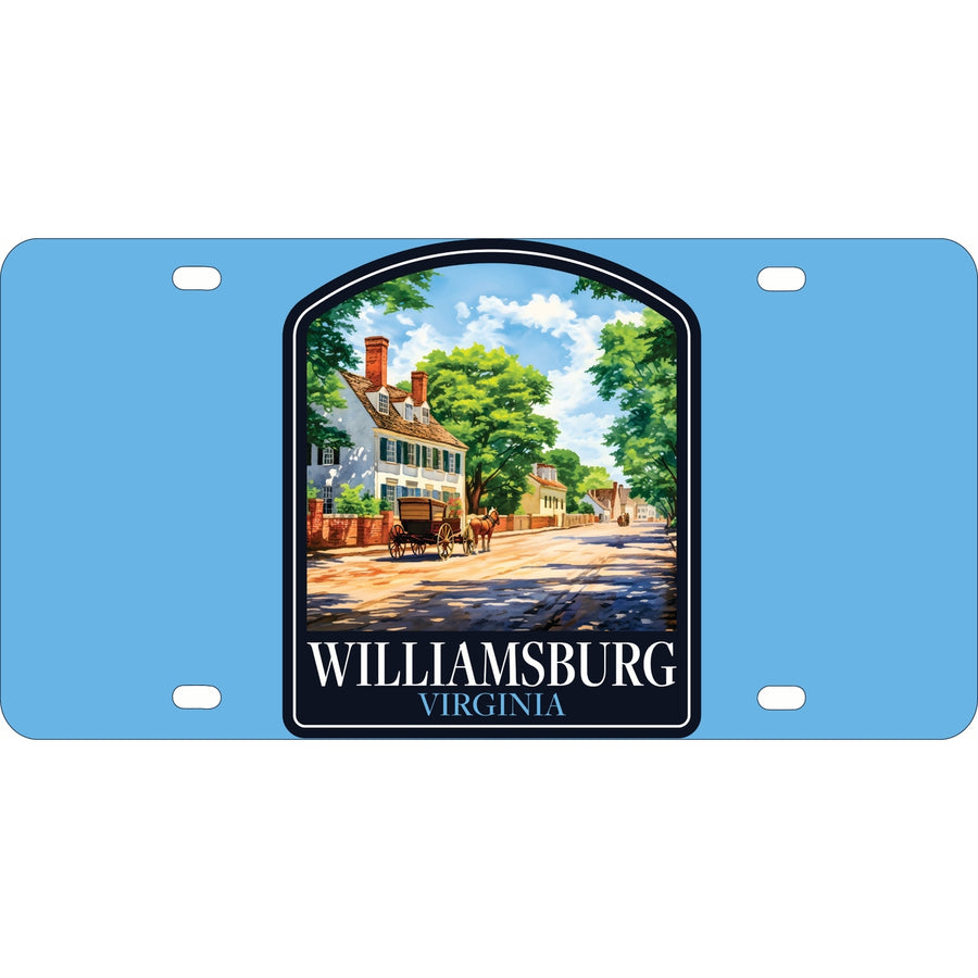 Williamsburg Virginia Colonial Street Design Souvenir Metal License Plate Image 1