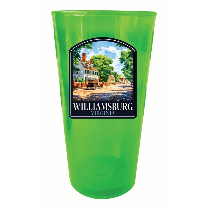 Williamsburg Virginia Colonial Street Design Souvenir Plastic 16 oz pint Image 4