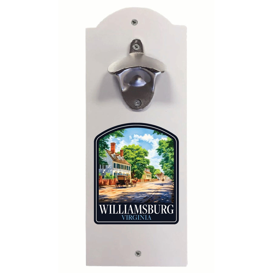 Williamsburg Virginia Colonial Street Design Souvenir Wall mounted bottle opener Image 1