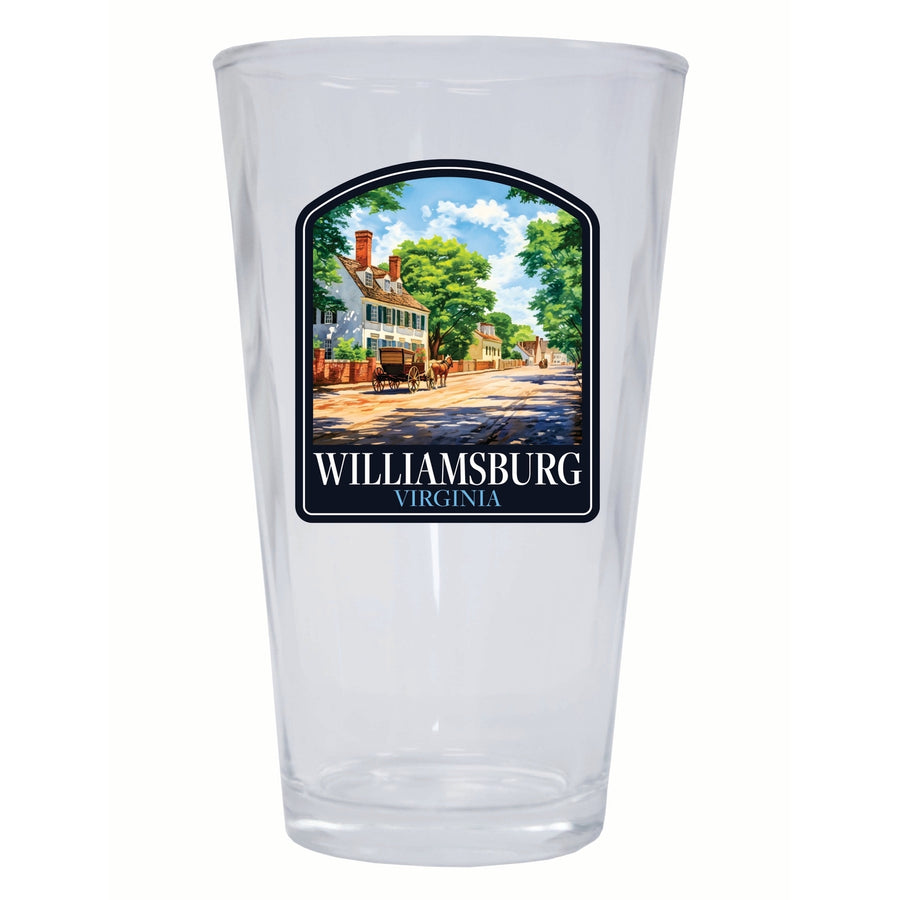 Williamsburg Virginia Colonial Street Design Souvenir 16 oz Pint Glass Image 1