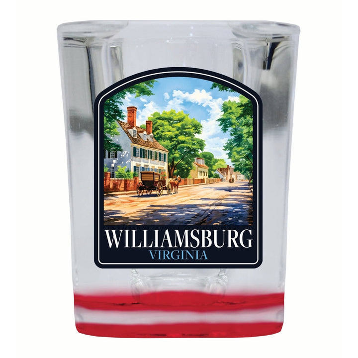 Williamsburg Virginia Colonial Street Design Souvenir 2 Ounce Shot Glass Square Image 1