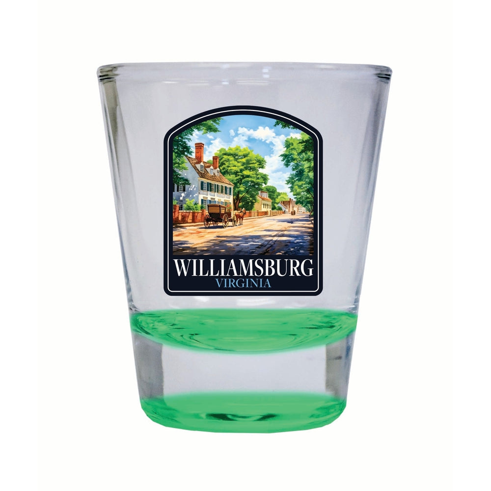 Williamsburg Virginia Colonial Street Design Souvenir 2 Ounce Shot Glass Round Image 2