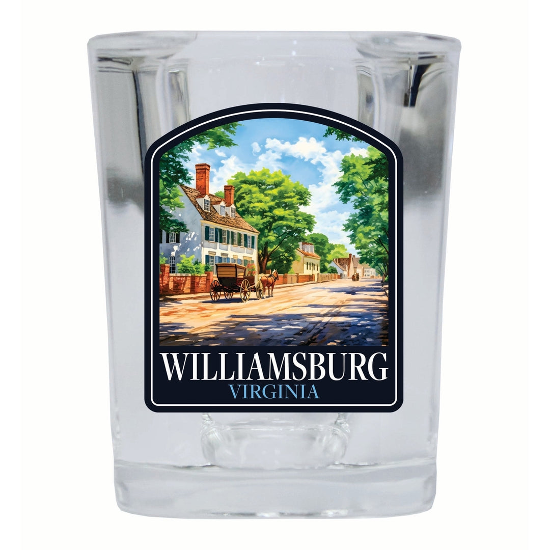 Williamsburg Virginia Colonial Street Design Souvenir 2 Ounce Shot Glass Square Image 2