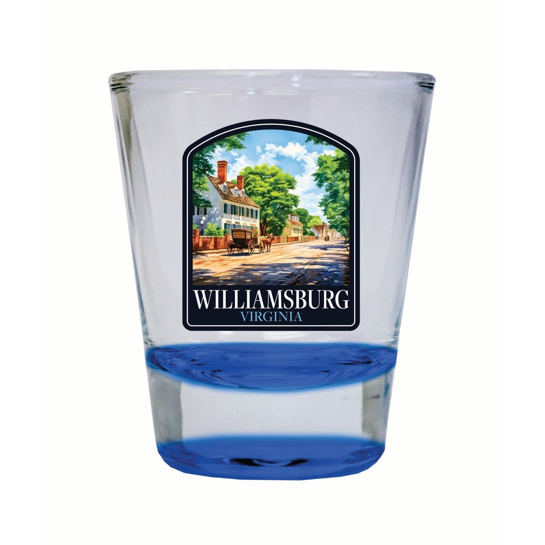 Williamsburg Virginia Colonial Street Design Souvenir 2 Ounce Shot Glass Round Image 3