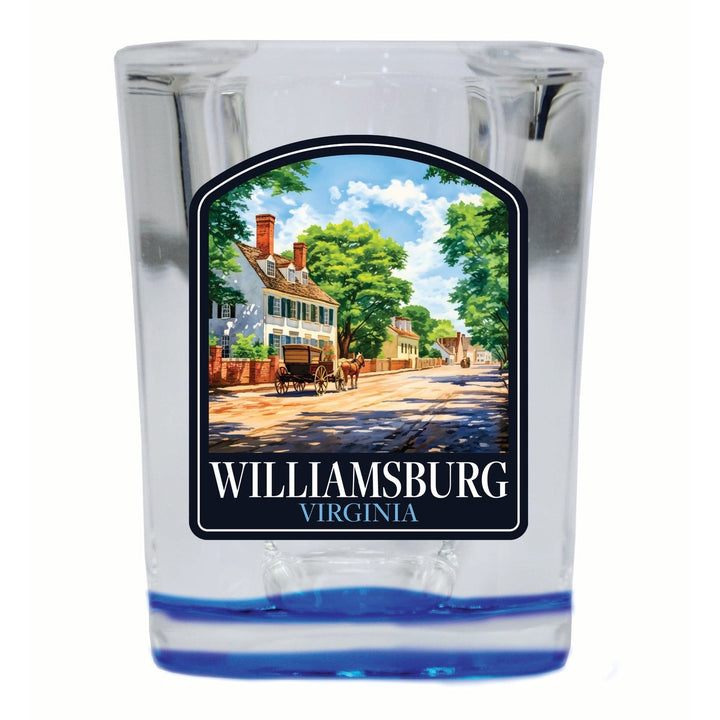 Williamsburg Virginia Colonial Street Design Souvenir 2 Ounce Shot Glass Square Image 3