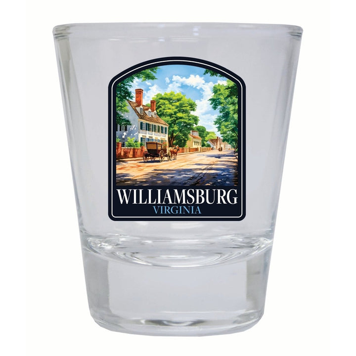 Williamsburg Virginia Colonial Street Design Souvenir 2 Ounce Shot Glass Round Image 4