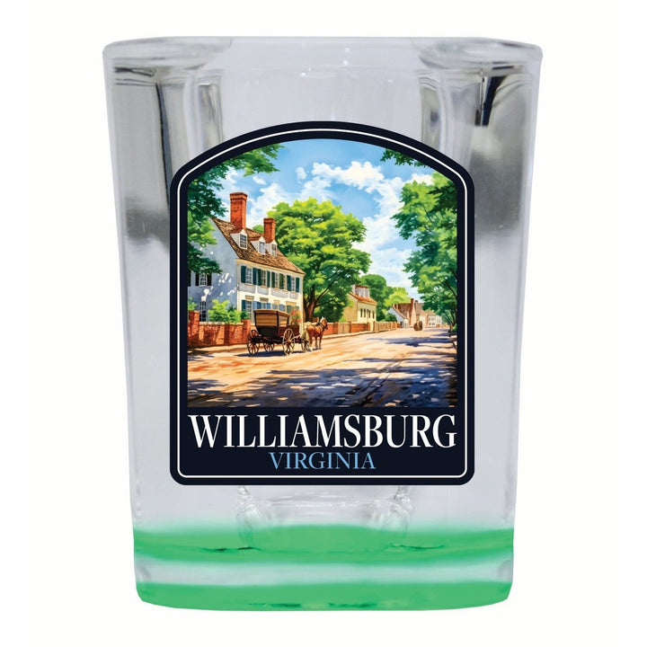 Williamsburg Virginia Colonial Street Design Souvenir 2 Ounce Shot Glass Square Image 4