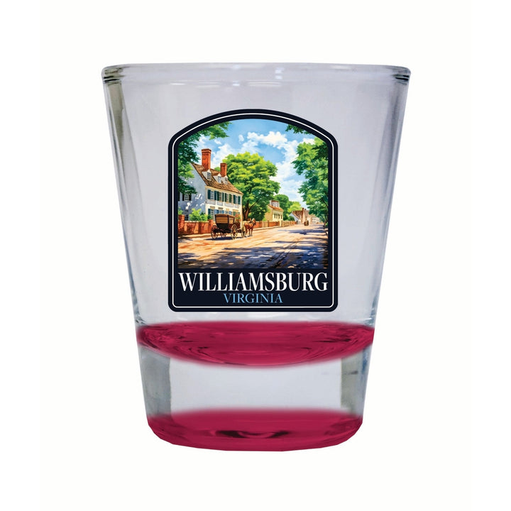 Williamsburg Virginia Colonial Street Design Souvenir 2 Ounce Shot Glass Round Image 4