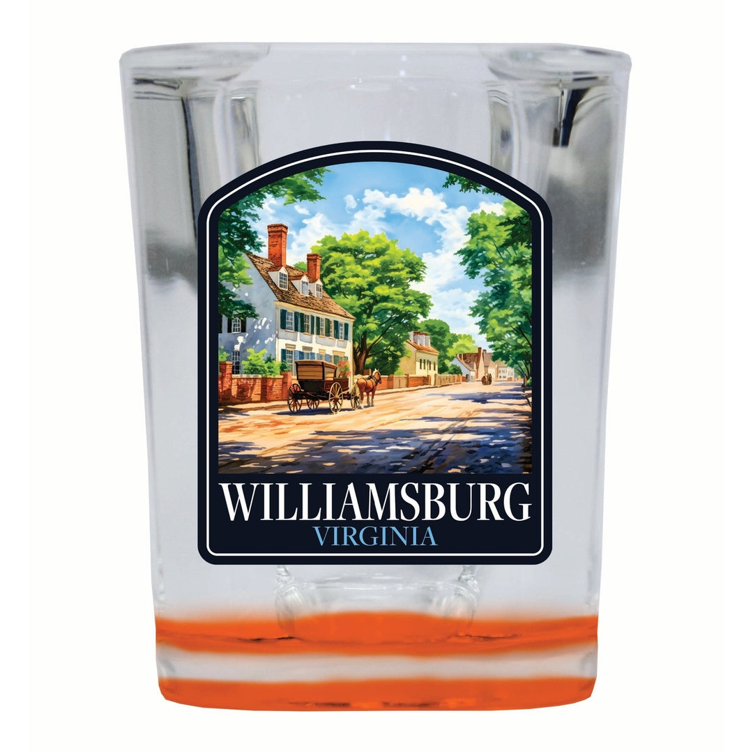 Williamsburg Virginia Colonial Street Design Souvenir 2 Ounce Shot Glass Square Image 4