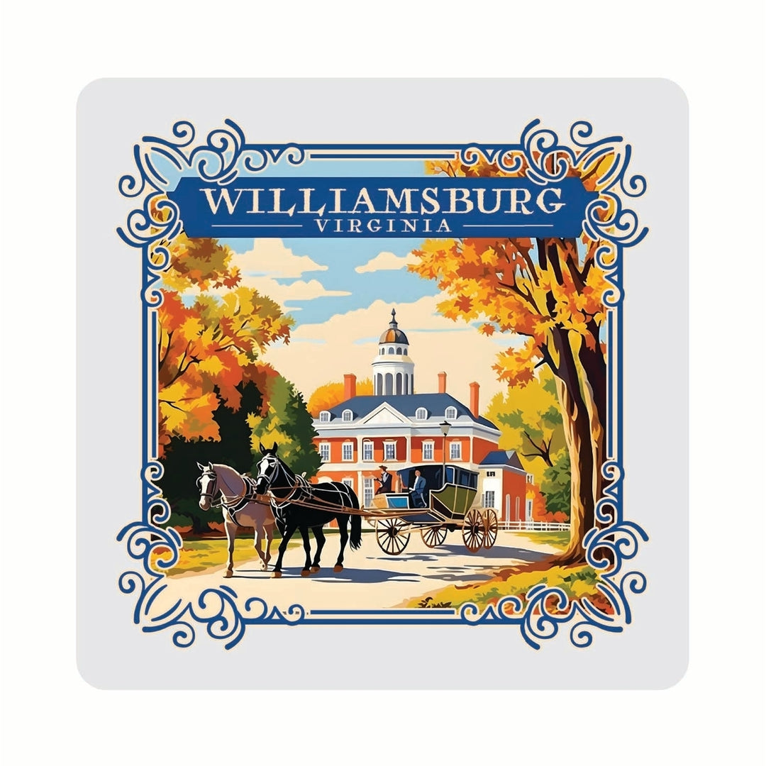 Williamsburg Virginia Governors Palace Design Souvenir 4x4-Inch Coaster Acrylic 4 Pack Image 1