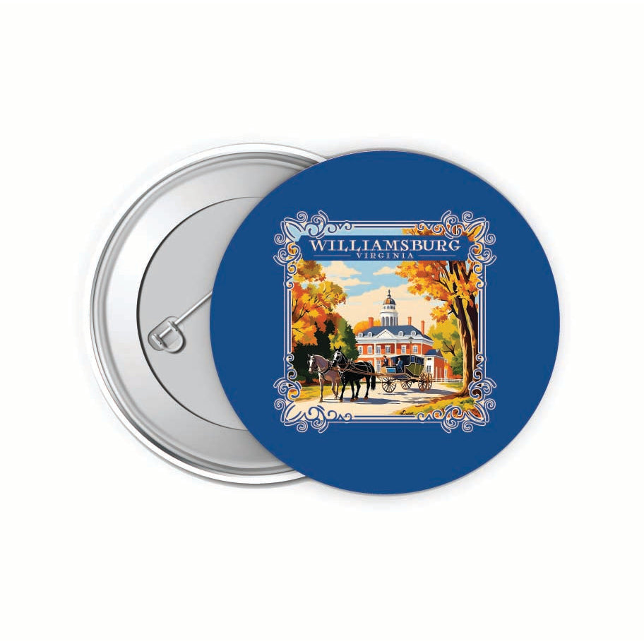 Williamsburg Virginia Governors Palace Design Souvenir Small 2-Inch Button Pin 4 Pack Image 1