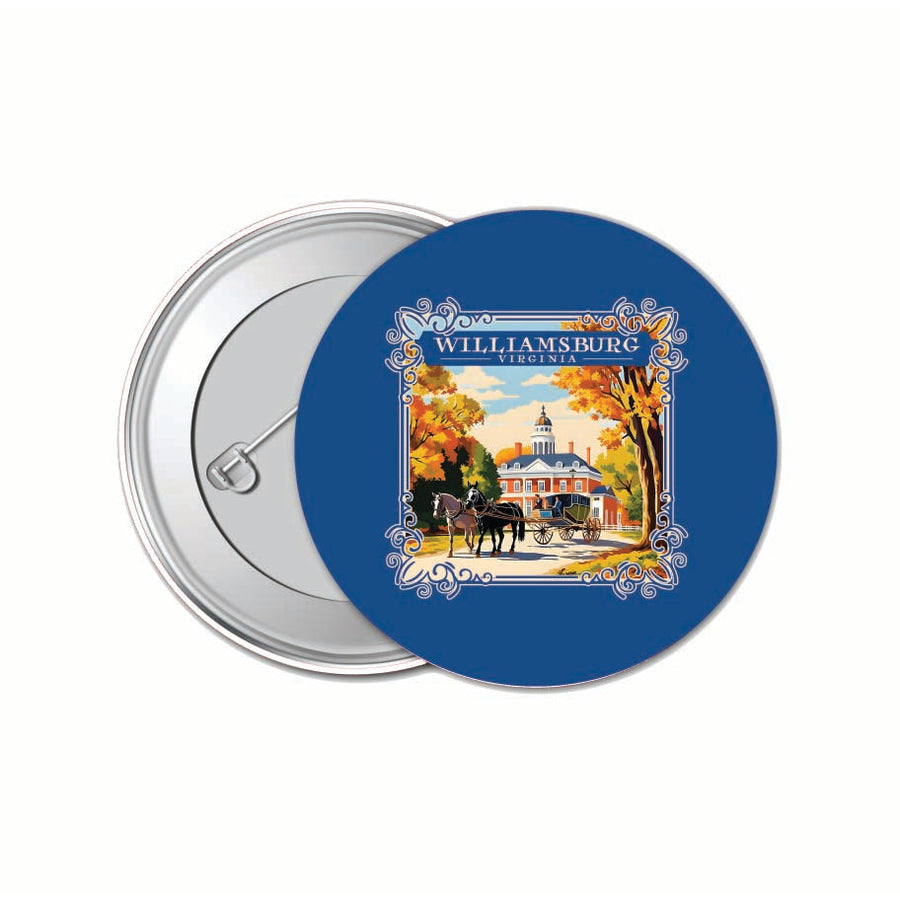 Williamsburg Virginia Governors Palace Design Souvenir Small 1-Inch Button Pin 4 Pack Image 1