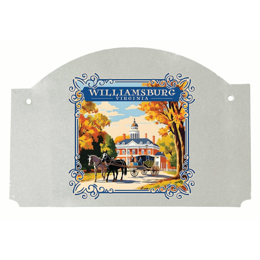 Williamsburg Virginia Governors Palace Design Souvenir Wood sign flat with string Image 1