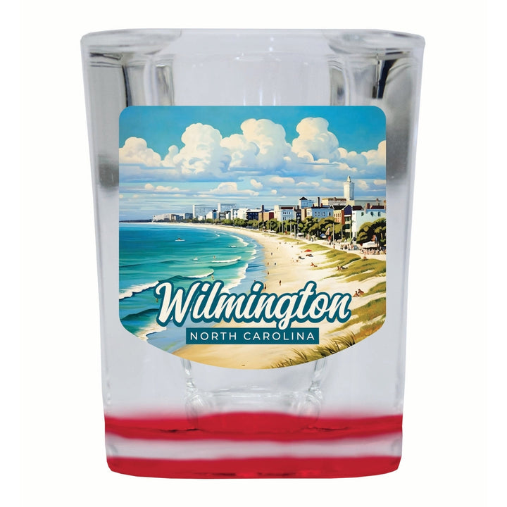 Wilmington North Carolina Beach Waves Design Souvenir 2 Ounce Shot Glass Square Image 2