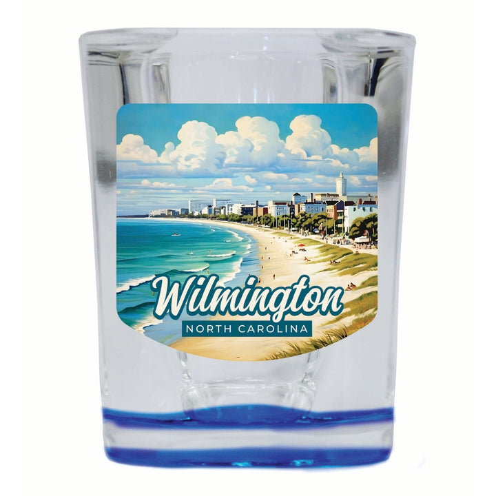 Wilmington North Carolina Beach Waves Design Souvenir 2 Ounce Shot Glass Square Image 3