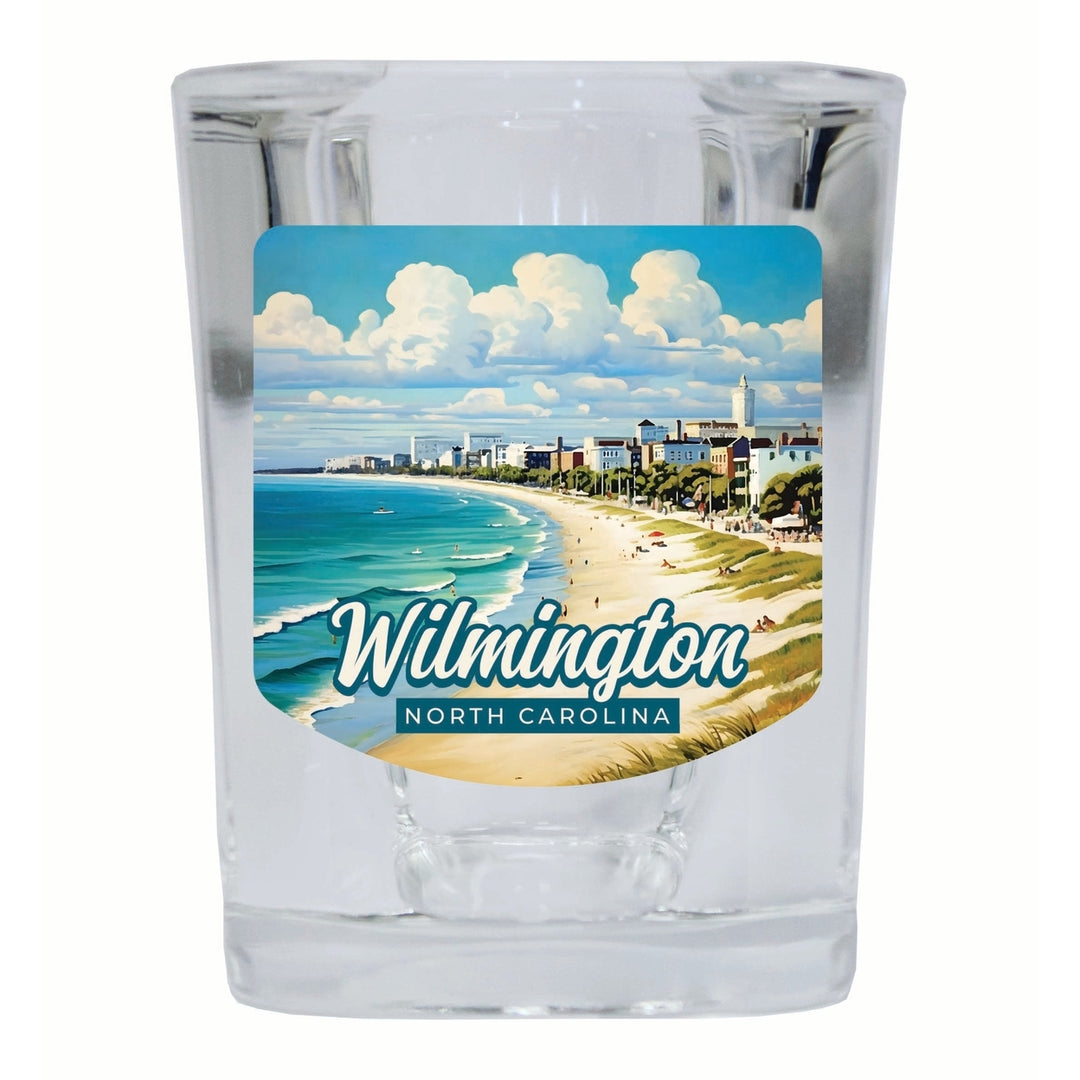 Wilmington North Carolina Beach Waves Design Souvenir 2 Ounce Shot Glass Square Image 4