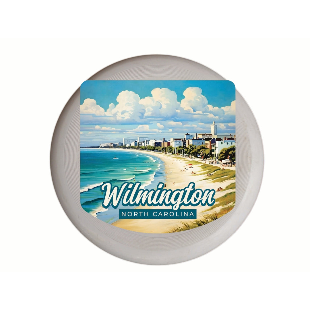 Wilmington North Carolina Beach Waves Design Souvenir Frisbee Flying Disc Image 1