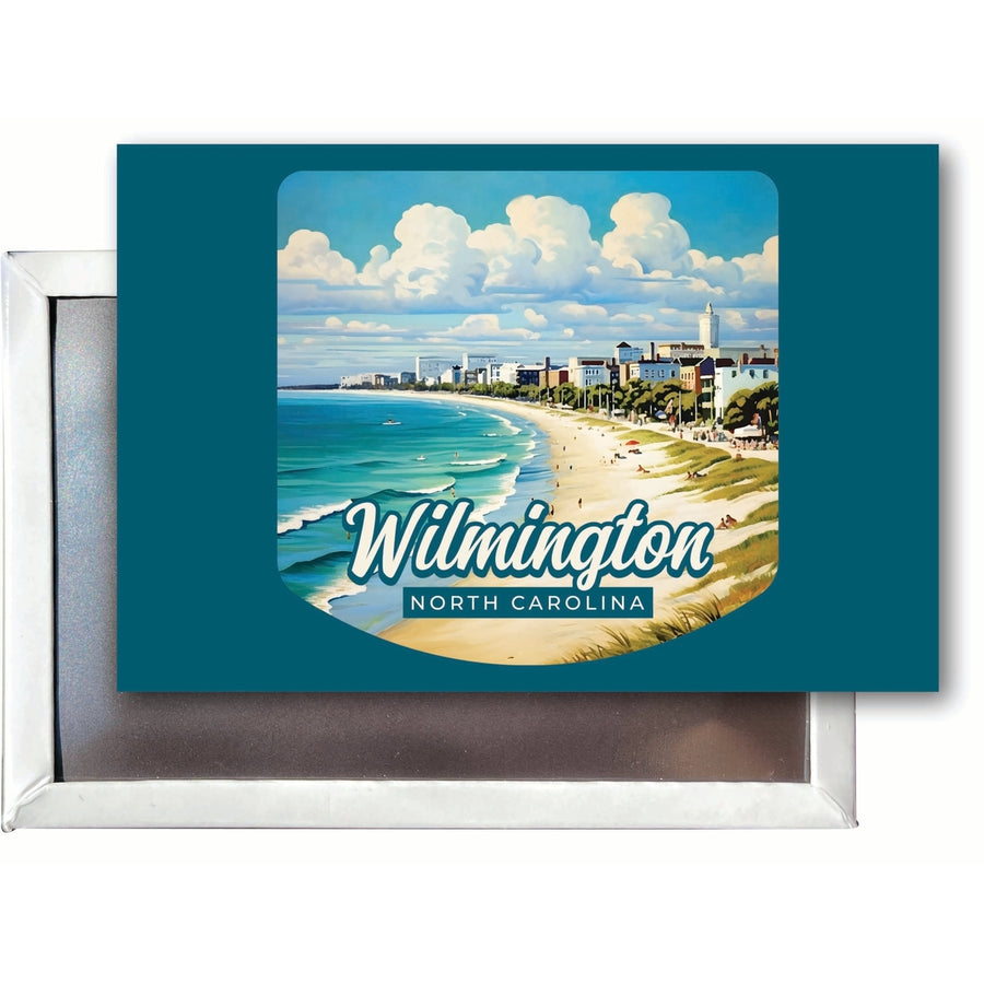 Wilmington North Carolina Beach Waves Design Souvenir Refrigerator Magnet 2.5"X3.5" Image 1