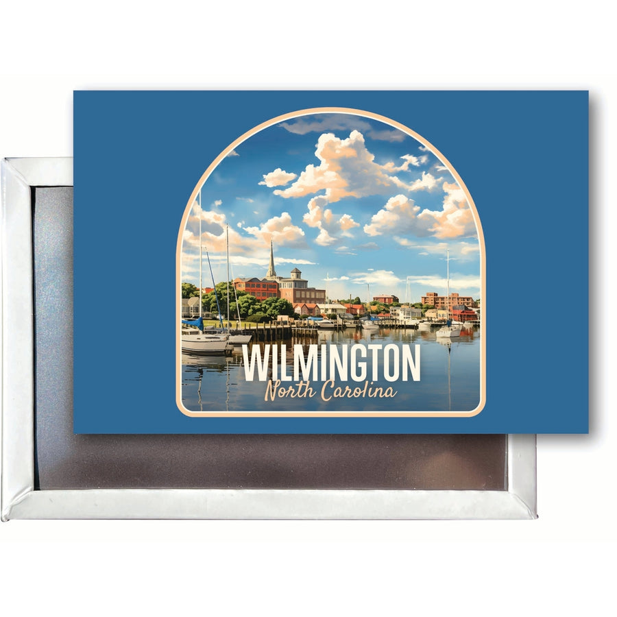 Wilmington North Carolina Riverwalk Design Souvenir 2x3-Inch Fridge Magnet Image 1