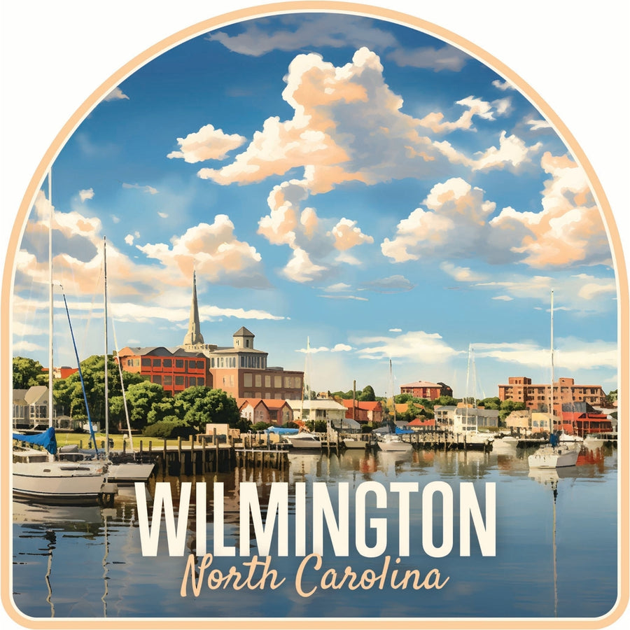 Wilmington North Carolina Riverwalk Design Souvenir Die Cut Flat Magnet Image 1