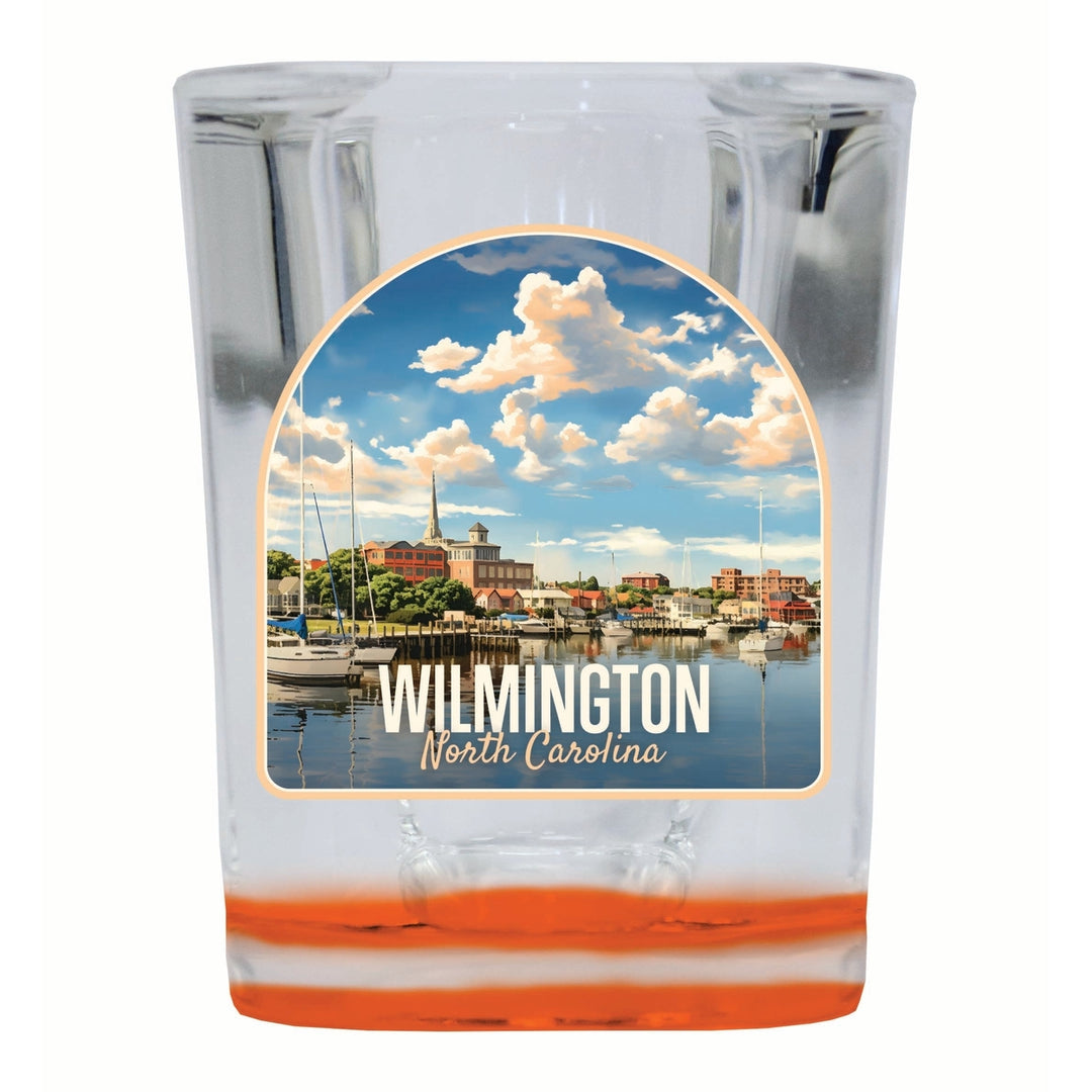 Wilmington North Carolina Riverwalk Design Souvenir 2 Ounce Shot Glass Square Image 3