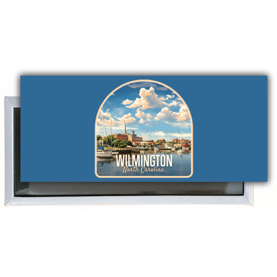 Wilmington North Carolina Riverwalk Design Souvenir Fridge Magnet 4.75 x 2 Inch Image 1