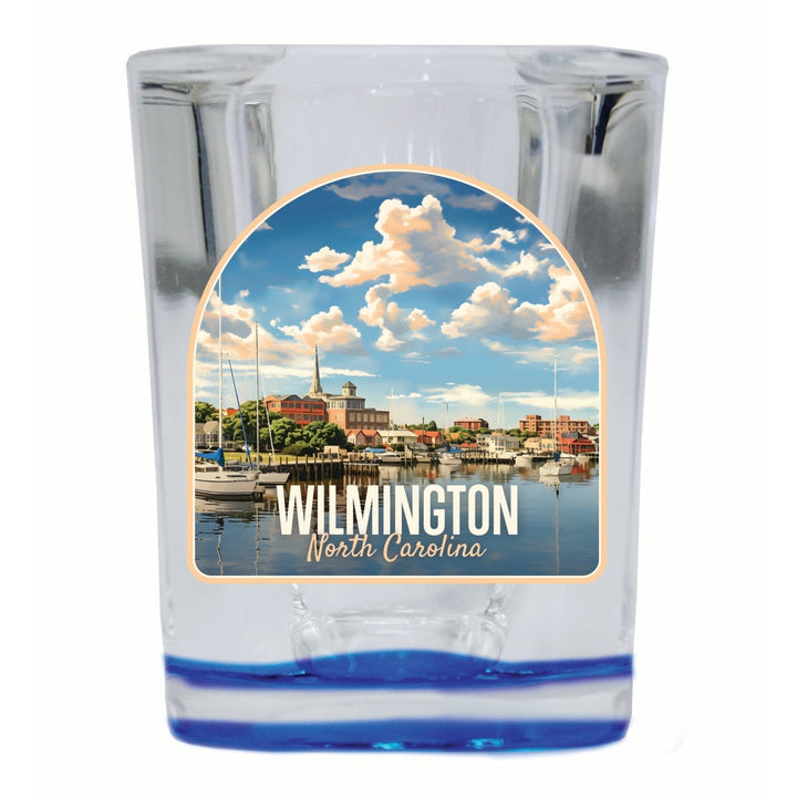 Wilmington North Carolina Riverwalk Design Souvenir 2 Ounce Shot Glass Square Image 4