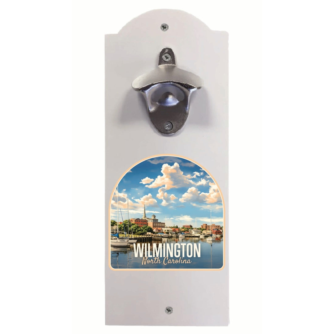 Wilmington North Carolina Riverwalk Design Souvenir Wall mounted bottle opener Image 1